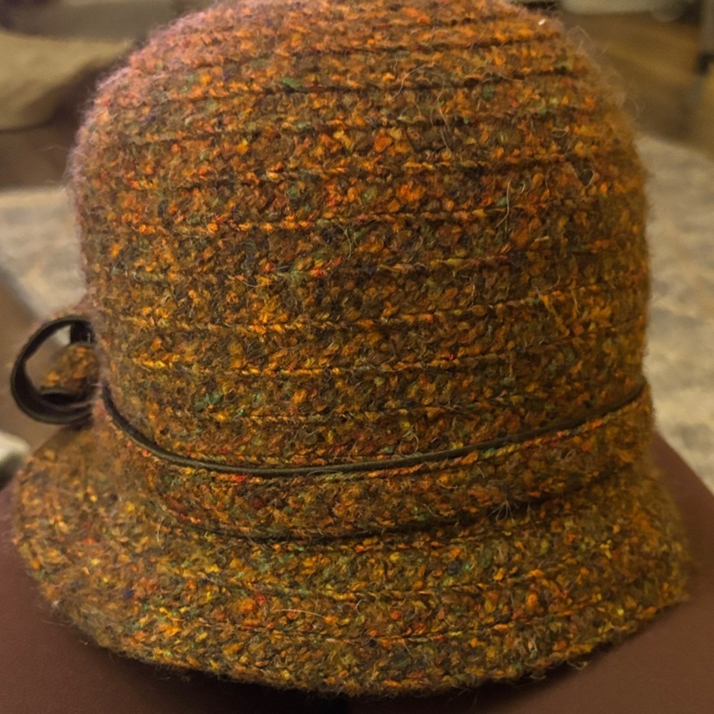 BETMAR NEW YORK HAT Weave Burnt Orange Brown Wool Blend Logo Design - Picture 11 of 12